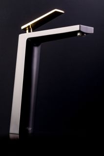 Смеситель для накладной раковины Boheme Venturo чёрный/хром 372-B